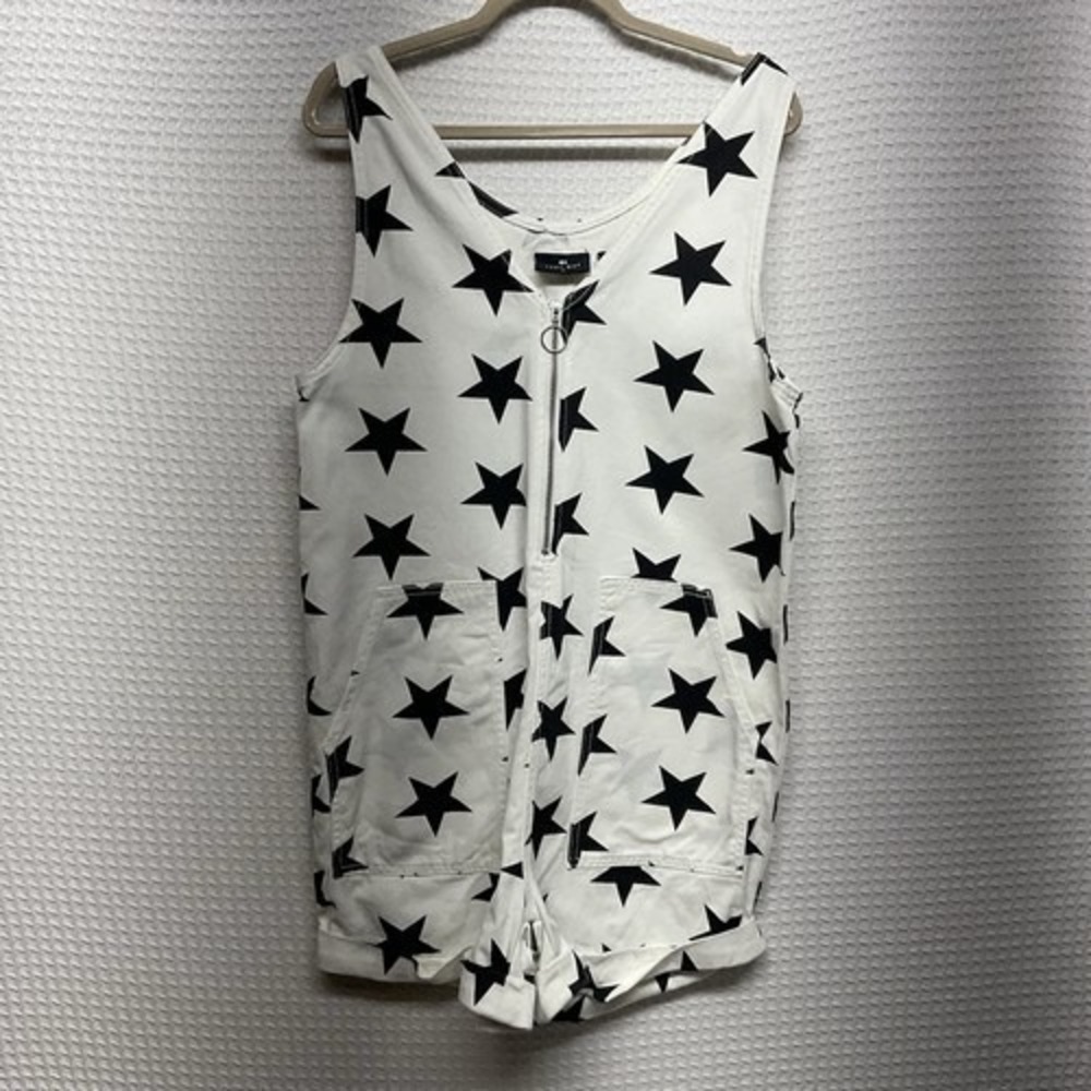 Lazy Oaf Stars In Your Eyes Denim Pockets Zip Sleeveless Romper Women 12 China